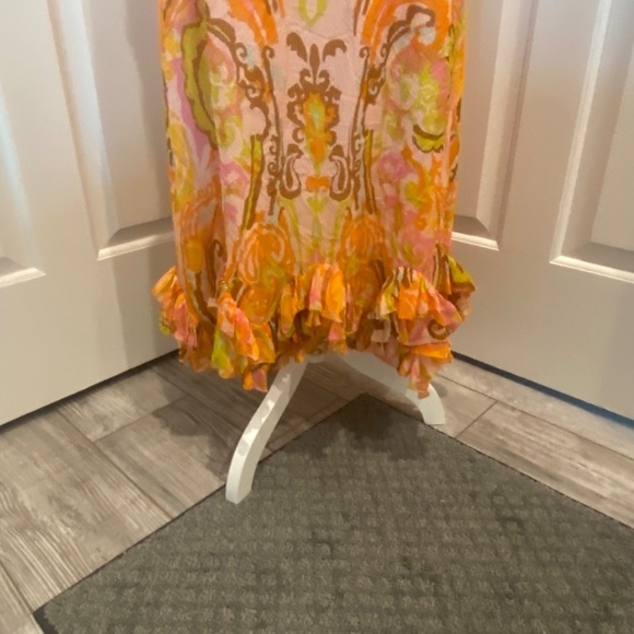 J. Crew Collection 100% silk colorful Tie Shoulder Dress 16585 - Picture 5 of 9